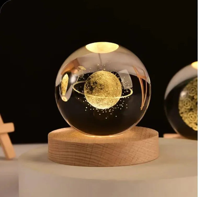 3D Crystal Planet Lamp 🪐✨ | Luxury &amp; Aesthetic Home Decor