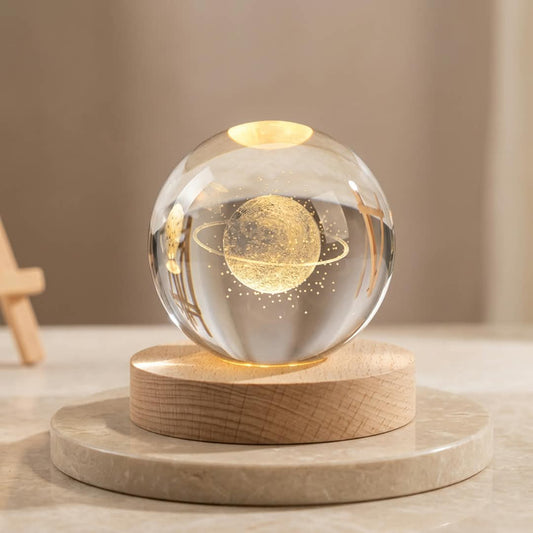 3D Crystal Planet Lamp 🪐✨ | Luxury &amp; Aesthetic Home Decor
